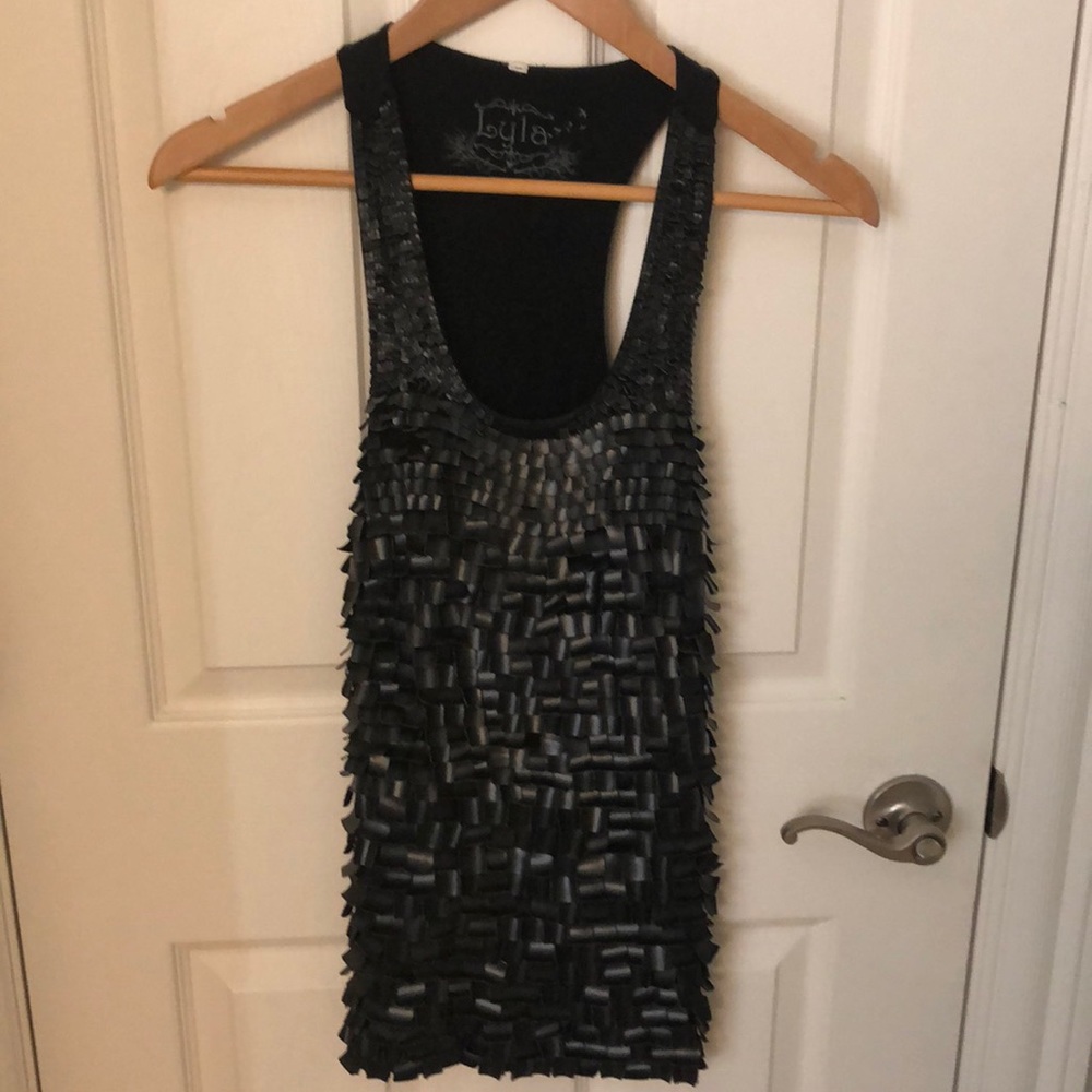 Leather detail tank